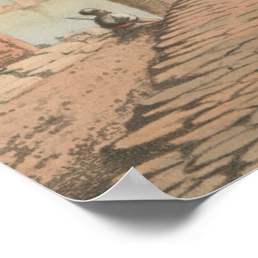 Ponte piccolo, kleine brug in het islamitische dor poster (Hoek)