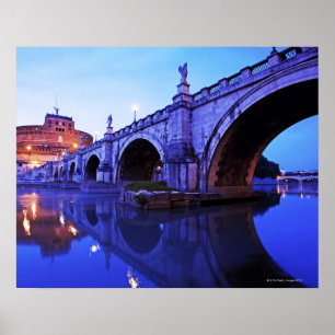 Ponte Sant' Angelo en Castel Sant' Angelo over Poster
