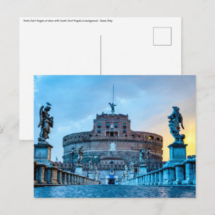 Ponte Sant'Angelo bij zonsopgang - Rome Italië Briefkaart