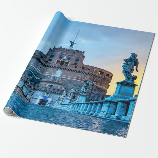 Ponte Sant'Angelo bij zonsopgang - Rome Italië Cadeaupapier (Uitgerold)