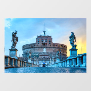 Ponte Sant'Angelo bij zonsopgang - Rome Italië Raamsticker