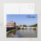 Ponte Sant'Angelo en Castel Sant'Angelo - Rome Briefkaart (Voorkant / Achterkant)