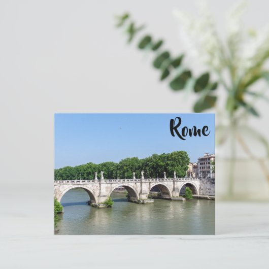 Ponte Sant'Angelo in Rome - Italië Briefkaart (Staand voorkant)