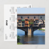 Ponte Vecchio 2012 Pocket Calendar Briefkaart (Voorkant / Achterkant)