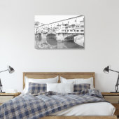 Ponte Vecchio Black en White Sketch Canvas Afdruk (Insitu (Slaapkamer))