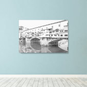 Ponte Vecchio Black en White Sketch Canvas Afdruk (Insitu (Houten vloer))