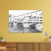 Ponte Vecchio Black en White Sketch Canvas Afdruk (Insitu (Woonkamer))