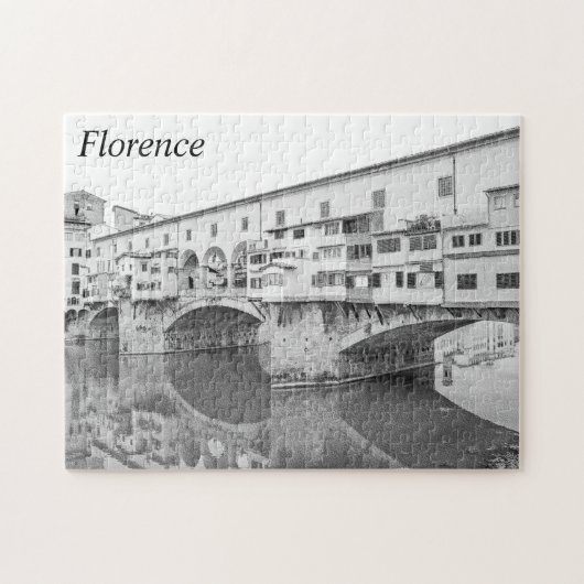 Ponte Vecchio Black en White Sketch Legpuzzel (Horizontaal)