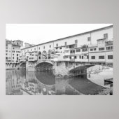 Ponte Vecchio Black en White Sketch Poster (Voorkant)
