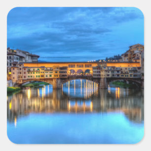 Ponte vecchio-brug in Florence, Italië Vierkante Sticker