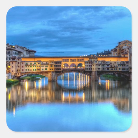 Ponte vecchio-brug in Florence, Italië Vierkante Sticker (Voorkant)