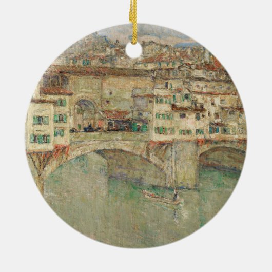 Ponte Vecchio | Childe Hassam Keramisch Ornament (Achterkant)