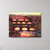 Ponte Vecchio en andere bruggen van Florence Canvas Afdruk (Voorkant)