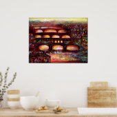 Ponte Vecchio en andere bruggen van Florence Poster (Keuken)