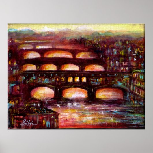 Ponte Vecchio en andere bruggen van Florence Poster (Voorkant)