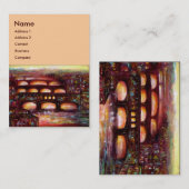 Ponte Vecchio en andere bruggen van Florence, Roze Visitekaartje (Voorkant / Achterkant)