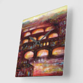 Ponte Vecchio en andere bruggen van Florence Vierkante Klok (Hoek)