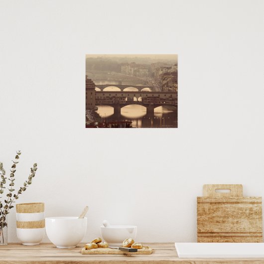 Ponte Vecchio en Arno Poster (Keuken)