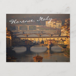 Ponte Vecchio en Bruggen van Florence, Italië Briefkaart