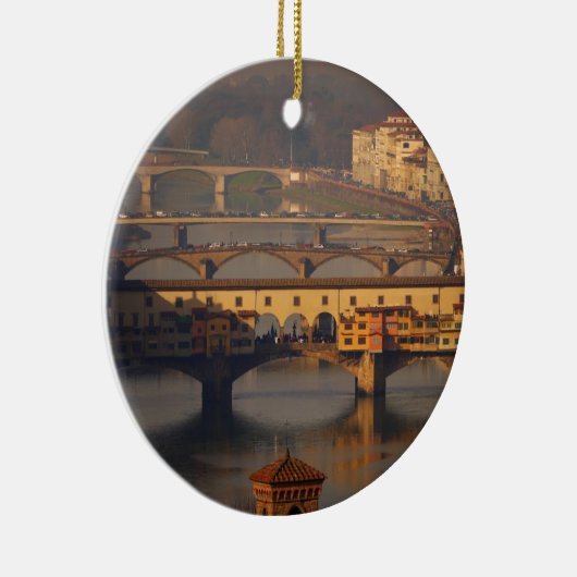 Ponte Vecchio en Bruggen van Florence, Italië Keramisch Ornament (Rechts)
