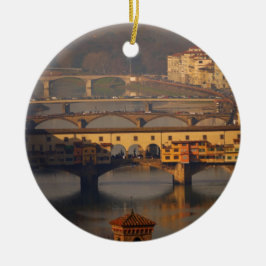 Ponte Vecchio en Bruggen van Florence, Italië Keramisch Ornament