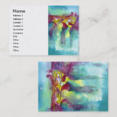 PONTE VECCHIO Florence bij Night Waterverf White Visitekaartje (Voorkant / Achterkant)