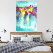 PONTE VECCHIO Florence door Waterverf 's nachts Canvas Afdruk (Insitu (Slaapkamer))