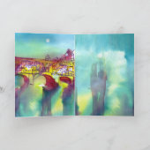 PONTE VECCHIO Florence door Waterverf 's nachts Kaart (Binnen)