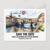 Ponte vecchio Florence Italië waterverf save date Briefkaart (Voorkant)