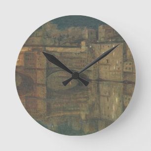 Ponte Vecchio, Florence (olie op doek) Ronde Klok