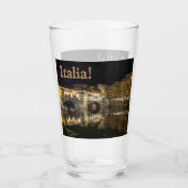 Ponte Vecchio Night Scene Reflecterende Arno Glas (Achterkant)