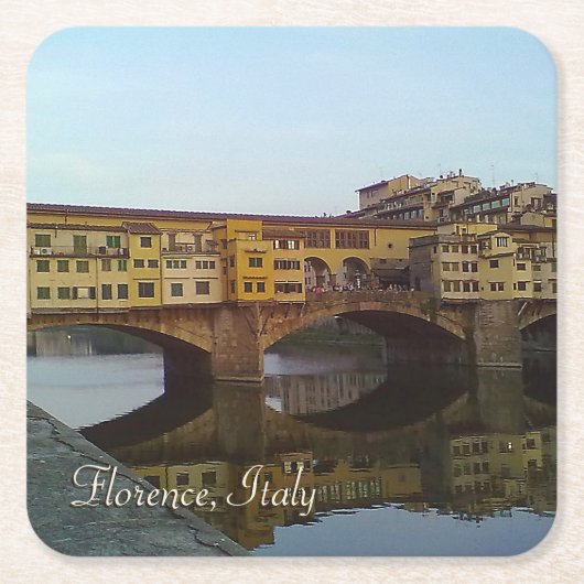 Ponte Vecchio Old Bridge Florence Italië Gift Kartonnen Onderzetters (Voorkant)