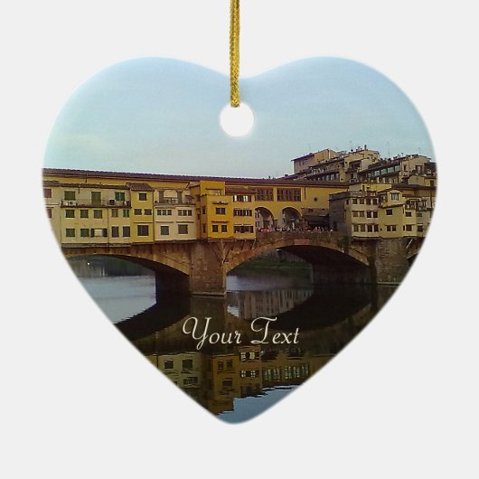 Ponte Vecchio Old Bridge Florence Italië Gift Keramisch Ornament (Achterkant)