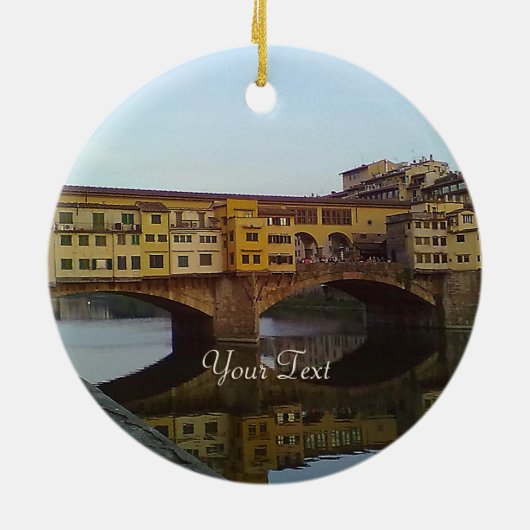Ponte Vecchio Old Bridge Florence Italië Gift Keramisch Ornament (Achterkant)
