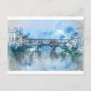 Ponte Vecchio op de Arno in Florence, Italië Briefkaart