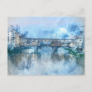 Ponte Vecchio op de Arno in Florence, Italië Briefkaart