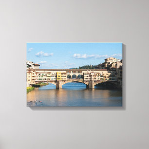 Ponte Vecchio oude brug - Florence, Italië Canvas Afdruk