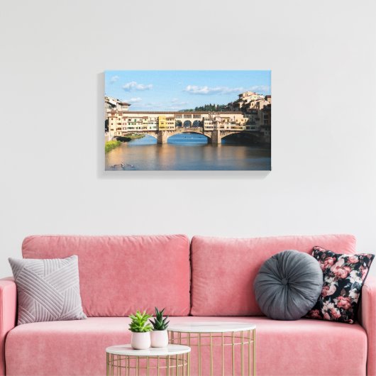 Ponte Vecchio (oude brug) - Florence, Italië Canvas Afdruk (Insitu (Woonkamer))