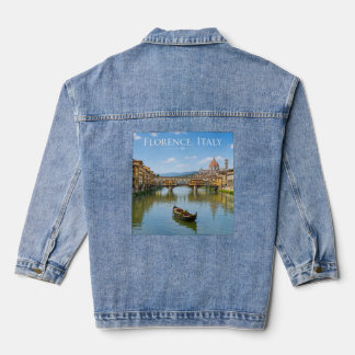 Ponte Vecchio Romantisch Stadsgezicht Kunstwerk Denim Jacket