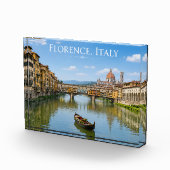 Ponte Vecchio Romantisch Stadsgezicht Kunstwerk Fotoblokken (Rechts)