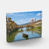 Ponte Vecchio Romantisch Stadsgezicht Kunstwerk Fotoblokken (Links)