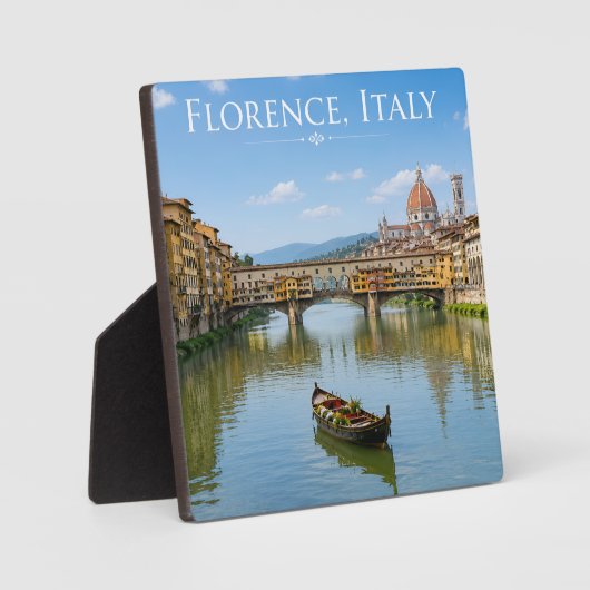 Ponte Vecchio Romantisch Stadsgezicht Kunstwerk Fotoplaat (Voorkant)