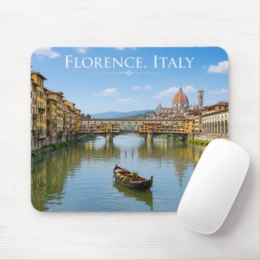Ponte Vecchio Romantisch Stadsgezicht Kunstwerk Muismat (Met muis)