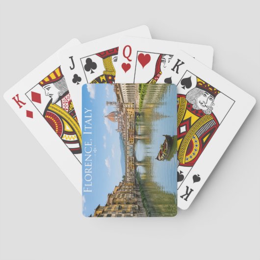 Ponte Vecchio Romantisch Stadsgezicht Kunstwerk Pokerkaarten (Achterkant)