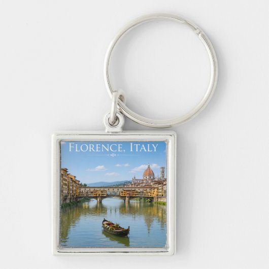 Ponte Vecchio Romantisch Stadsgezicht Kunstwerk Sleutelhanger (Voorkant)