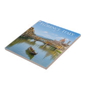 Ponte Vecchio Romantisch Stadsgezicht Kunstwerk Tegeltje (Zijkant)