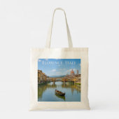 Ponte Vecchio Romantisch Stadsgezicht Kunstwerk Tote Bag (Achterkant)