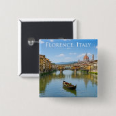 Ponte Vecchio Romantisch Stadsgezicht Kunstwerk Vierkante Button 5,1 Cm (Voorkant /achterkant)