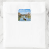 Ponte Vecchio Romantisch Stadsgezicht Kunstwerk Vierkante Sticker (Tas)