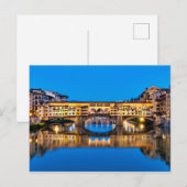 Ponte Vecchio 's nachts Briefkaart (Voorkant / Achterkant)